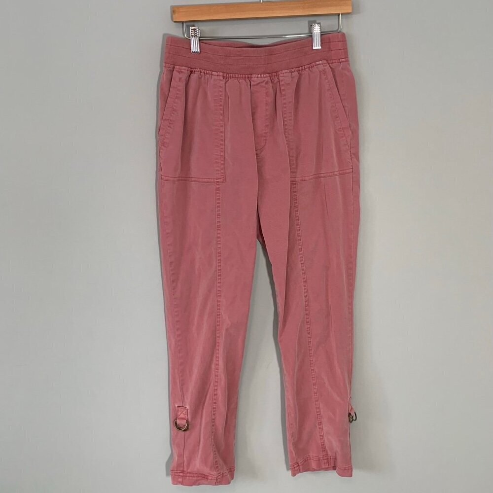 Soft Surroundings Jogger Pants Women PS‎ Pink Lyocell Cotton Cropped D-Ring